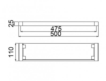 Стеклянная Полка «Timo» Selene Черная, Прямоугольная (14072/03)