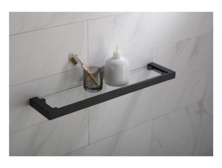 Стеклянная Полка «Timo» Selene Черная, Прямоугольная (14072/03)