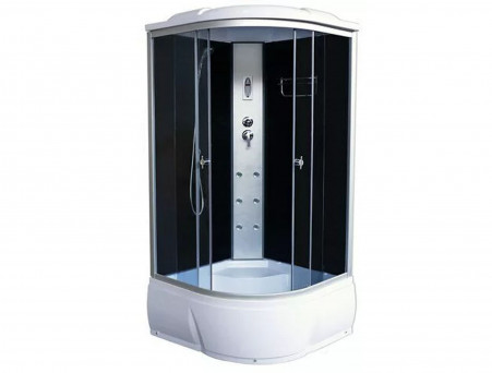 Душевая Кабина «AquaCubic» Глубокий Поддон 110x110x220, Grey Black (3204B)