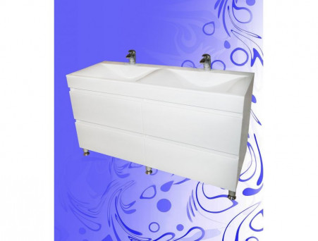 Раковина Акриловая «Andrea» Pulsus 140 с Двумя Чашами, 1400x480