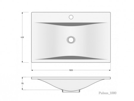Раковина Акриловая «Madera» Pulsus 1000, 1000x450 (4627173210492)