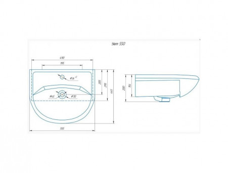 Раковина Керамическая «Rosa» Уют 55