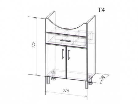 Тумба под Раковину «Андария» №5, Вега 55 (Т4)