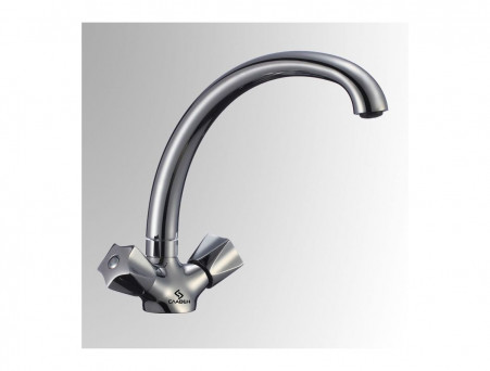 Смеситель для Кухни «Славен» с Высоким Изливом, Хром (СЛ-ДВ-Е11)