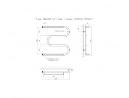 Водяной Полотенцесушитель «Termax» М-образный, 500x525 (ТМ15050-1)