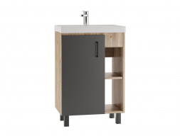 Тумба под Раковину «Домино» Craft Фостер 60, Напольная, Дуб Вотан, Графит (DCr2201T)
