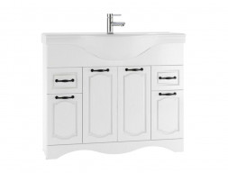 Тумба под Раковину «Домино» Rich Классика 105, Напольная, Белое Дерево (DR6004T)