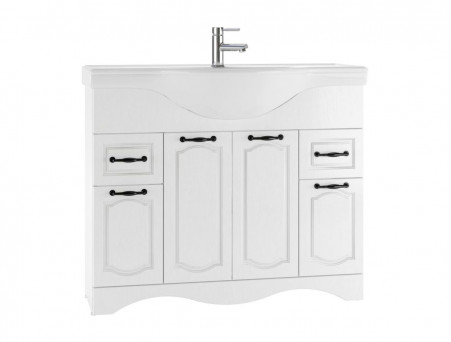 Тумба под Раковину «Домино» Rich Классика 105, Напольная, Белое Дерево (DR6004T)