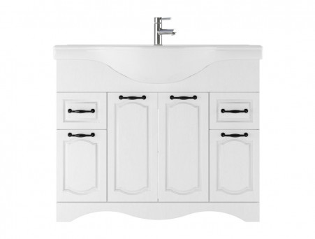 Тумба под Раковину «Домино» Rich Классика 105, Напольная, Белое Дерево (DR6004T)