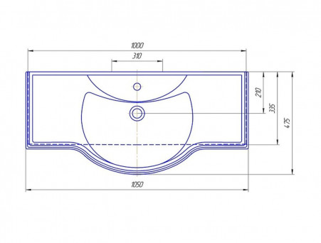 Тумба под Раковину «Домино» Rich Классика 105, Напольная, Белое Дерево (DR6004T)