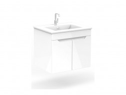 Тумба под Раковину «Домино» Optima Quadro 60, Подвесная, Белый Матовый (DO1901T)