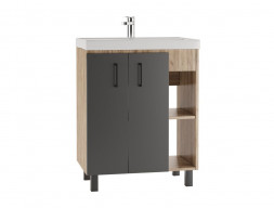 Тумба под Раковину «Домино» Craft Фостер 70, Напольная, Дуб Вотан, Графит (DCr2210T)