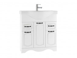 Тумба под Раковину «Домино» Rich Классика 80, Напольная, Белое Дерево (DR6003T)