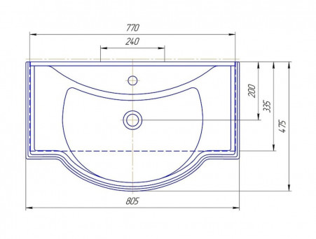 Тумба под Раковину «Домино» Rich Классика 80, Напольная, Белое Дерево (DR6003T)