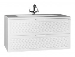 Тумба под Раковину «Домино» 3D Stella 100, Подвесная, Белый (D37014T)