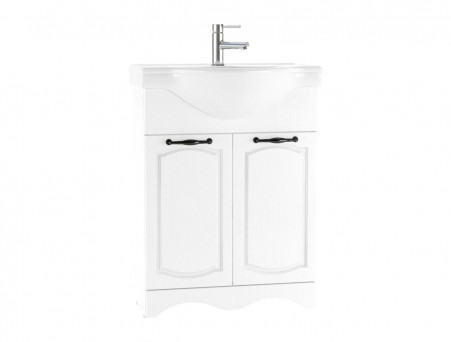 Тумба под Раковину «Домино» Rich Классика 65, Напольная, Белое Дерево (DR6016T)