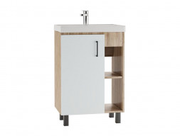 Тумба под Раковину «Домино» Craft Фостер 60, Напольная, Дуб Вотан, Белый (DCr2215T)