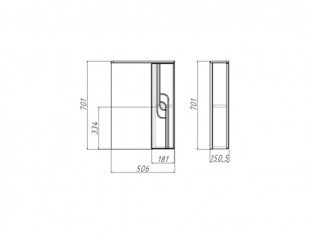 Зеркало-Шкаф для Ванной «Айсберг» Лилия 50, Подвесное, Белый (DA2005HZ)