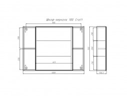 Зеркало-Шкаф для Ванной «Домино» Craft 100, Подвесное, Дуб Вотан (DCr2206HZ)