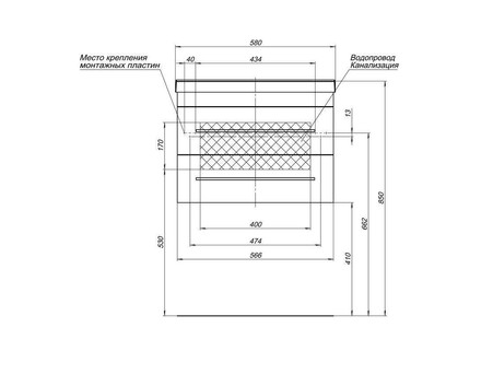 Комплект Мебели для Ванной «Aquanet» Нота New 58 Белый (Камерино) (00230291)
