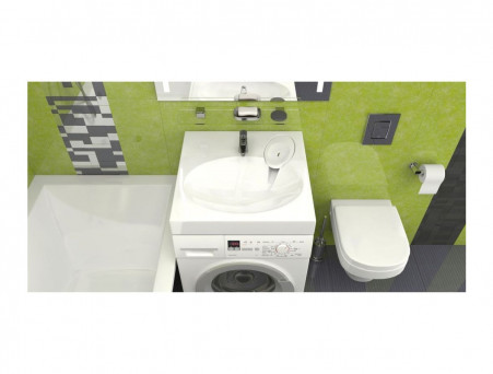 Раковина над Стиральной Машиной «Marrbaxx» Смайл 60, Прямоугольная, Белый (V55D1)