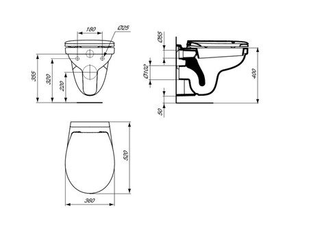 Подвесной Унитаз «Ideal Standard» Eurovit Ecco с Крышкой-Сиденьем (E876901+W303001)