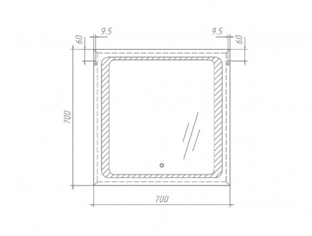 Зеркало для Ванной «Sansa Mirror» Galaxy 70, Alum, с Подсветкой (SG1005Z)