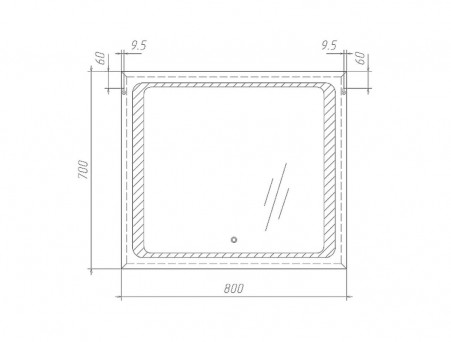 Зеркало для Ванной «Sansa Mirror» Galaxy 80, Alum, с Подсветкой (SG1006Z)