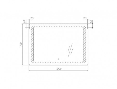 Зеркало для Ванной «Sansa Mirror» Galaxy 100, Alum, с Подсветкой (SG1008Z)