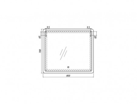 Зеркало для Ванной «Sansa Mirror» Dream 80, Alum, с Подсветкой (SD1022Z)