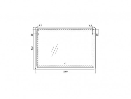 Зеркало для Ванной «Sansa Mirror» Dream 100, Alum, с Подсветкой (SD1024Z)