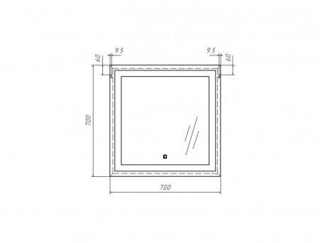 Зеркало для Ванной «Sansa Mirror» Even 70, Alum, с Подсветкой (SE1011Z)