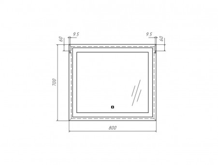 Зеркало для Ванной «Sansa Mirror» Even 80, Alum, с Подсветкой (SE1012Z)