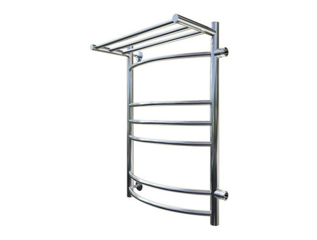 Водяной Полотенцесушитель «Тругор» Приоритет 3 П ПМ R 80x50 с Полкой, Хром (Приоритет3/ПМ508050Ппра)