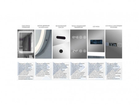 Зеркало для Ванной «Континент» Burzhe 100x70 см, Подсветка LED, Бесконтакный Сенсор (ЗЛП322)