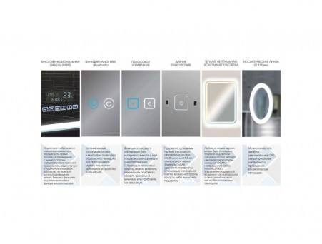 Зеркало для Ванной «Континент» Burzhe 60x70 см, Подсветка LED, Бесконтакный Сенсор (ЗЛП531)