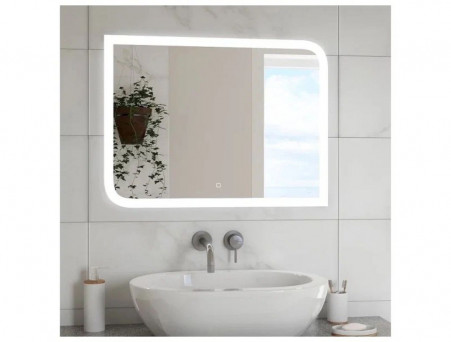 Зеркало для Ванной «Континент» Planet Black 70x70 см, Подсветка LED, Бесконтакный Сенсор (ЗЛП1188)