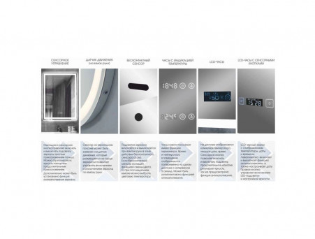 Зеркало для Ванной «Континент» Trezhe 100x70 см, Подсветка LED, Бесконтакный Сенсор (ЗЛП316)