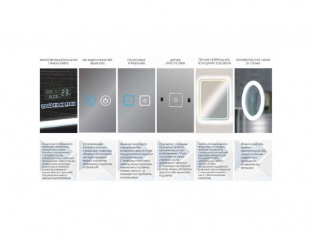 Зеркало для Ванной «Континент» Trezhe 80x70 см, Подсветка LED, Бесконтакный Сенсор (ЗЛП315)