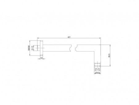 Держатель для Лейки Верхнего Душа «Lemark» Настенный, Хром (LM5887C)