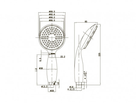 Душевая Лейка «Lemark» 1-Функция, Хром (LM8001C)