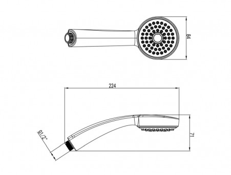 Душевая Лейка «Lemark» 1-Функция, Хром (LM8010С)