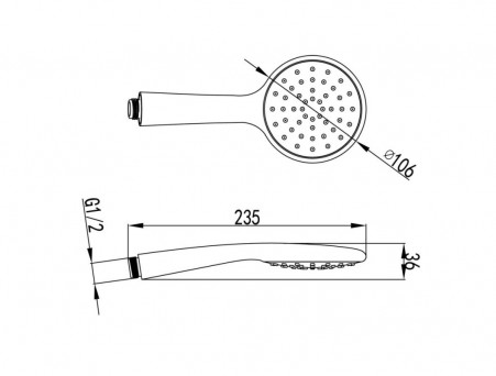 Душевая Лейка «Lemark» 1-Функция, Хром (LM8094C)