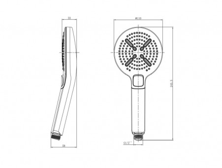 Душевая Лейка «Lemark» 3-Функции, 110x243мм, Хром (LM8114C)
