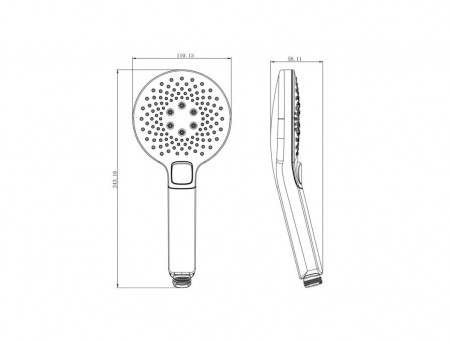 Душевая Лейка «Lemark» 3-Функции, 110x243мм, Хром и Белый (LM0819CW)