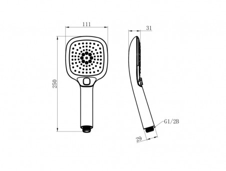 Душевая Лейка «Lemark» 3-Функции, 110x253мм, Хром (LM1014C)