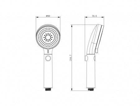Душевая Лейка «Lemark» 4-Функции, 90x245мм, Хром и Белый (LM0818CW)