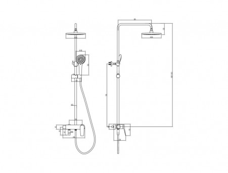 Душевая Стойка «Lemark» Bronx с Лейкой, 3-Функции, Тропический Дождь, Графит (LM3762GM)