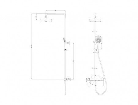 Душевая Стойка «Lemark» Bronx Термостатический, с Лейкой, 3-Функции, Тропический Дождь, Чёрный (LM3772BL)