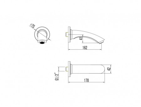 Излив для Ванны «Lemark» Встраиваемый, Хром (LM7881C)
